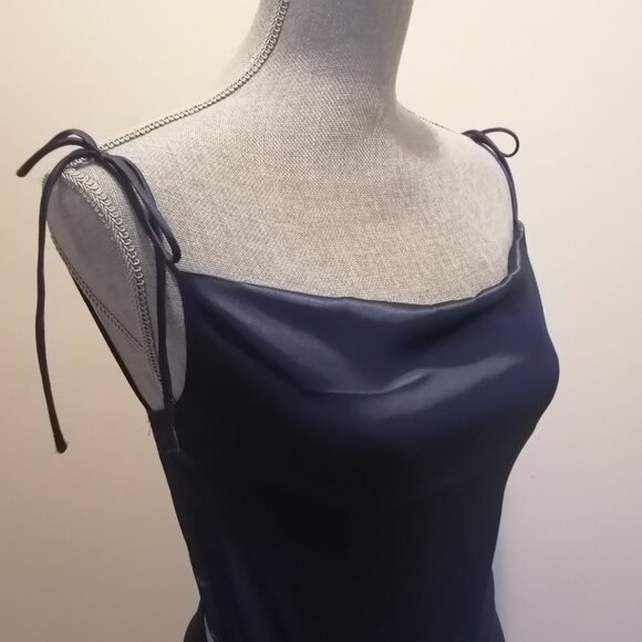 Midnight Blue Open-Back Satin Party/Occasion Dress by Zaful, BNWT - Picture 7 of 12